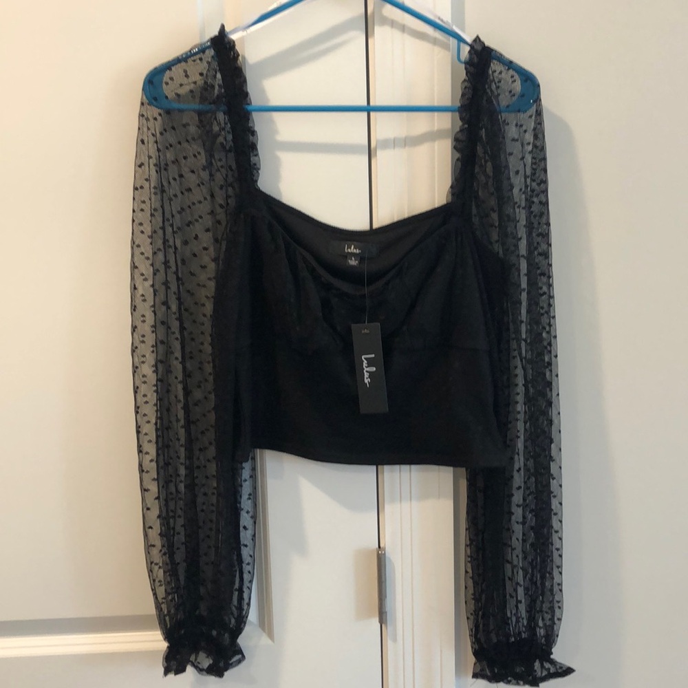 Lulus crop lace top